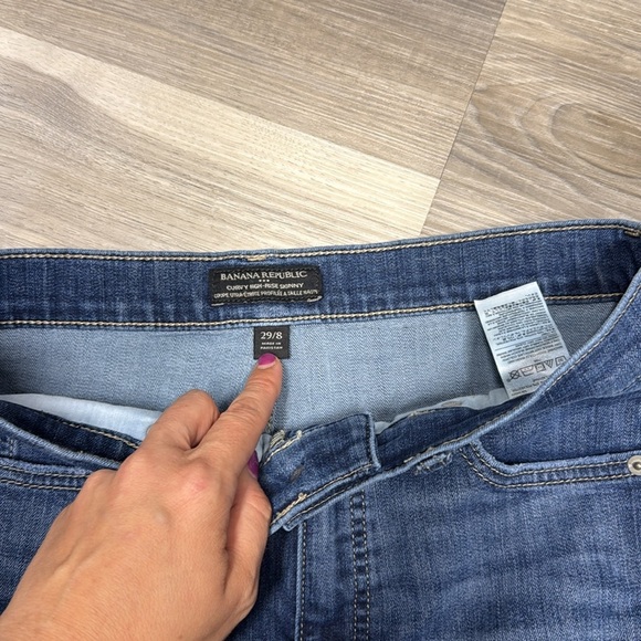 Banana Republic Dark Blue curvy, high-rise, Skinny Jeans size 29 - Picture 6 of 10